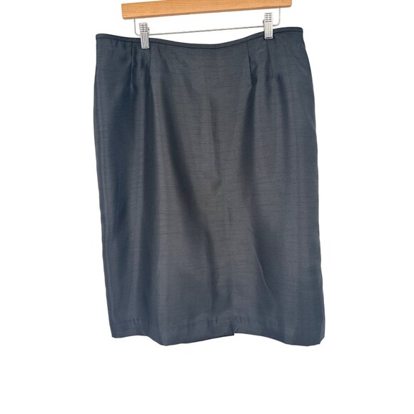 Kasper Black Knee-Length Pencil Skirt Womens Size 16 textured satin new - Picture 1 of 5